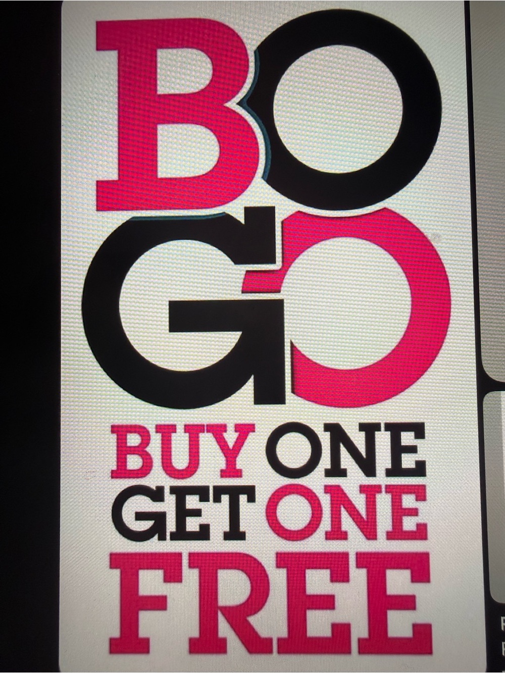 Buy one get one free of similar price